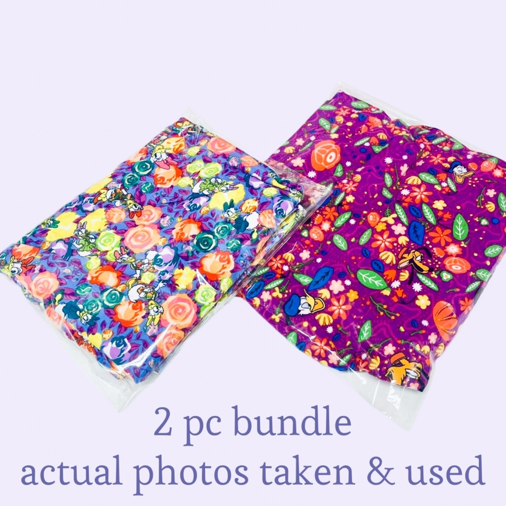 EUC LuLaRoe Tall & Curvy 2 Pc Leggings Daisy & Donald Bundle Actual Photos Taken